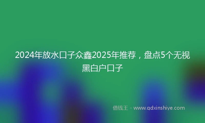 2024年放水口子众鑫2025年推荐，盘点5个无视黑白户口子