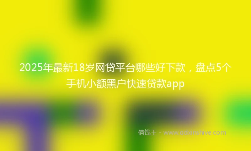 2025年最新18岁网贷平台哪些好下款，盘点5个手机小额黑户快速贷款app