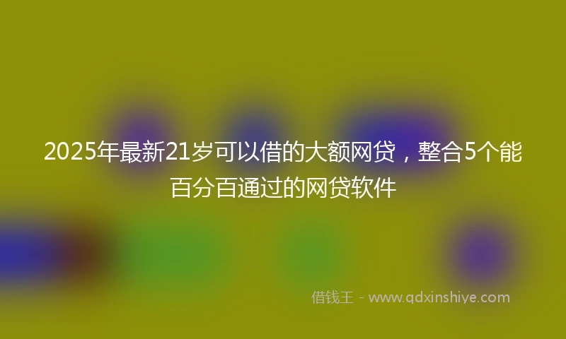 2025年最新21岁可以借的大额网贷，整合5个能百分百通过的网贷软件