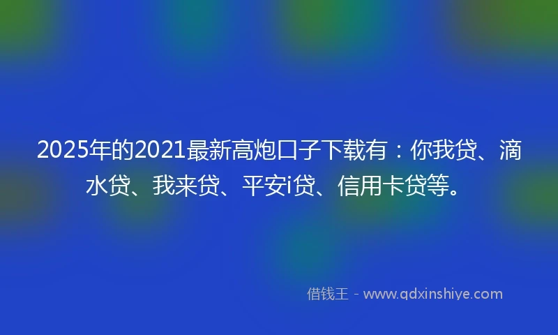 2025年的2021最新高炮口子下载有：你我贷、滴水贷、我来贷、平安i贷、信用卡贷等。