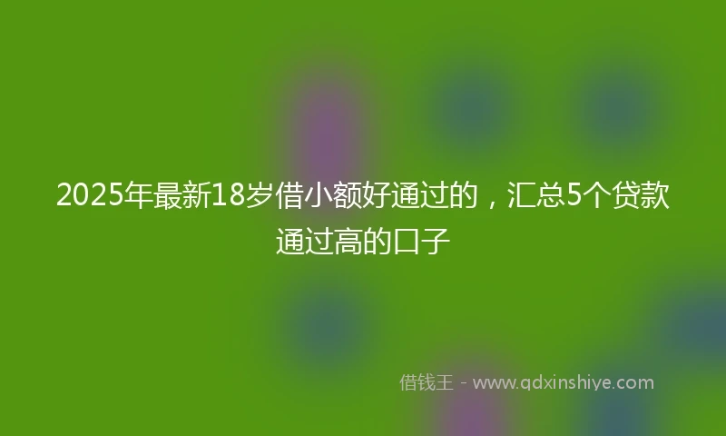 2025年最新18岁借小额好通过的，汇总5个贷款通过高的口子