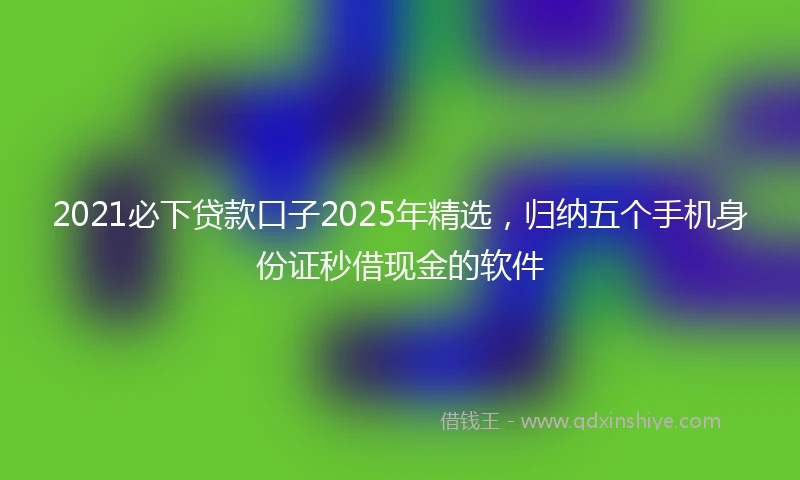 2021必下贷款口子2025年精选，归纳五个手机身份证秒借现金的软件