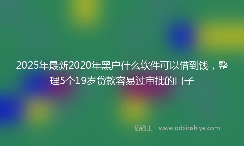 2025年最新2020年黑户什么软件可以借到钱，整理5个19岁贷款容易过审批的口子