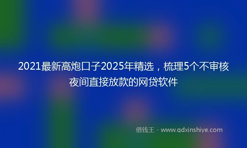 2021最新高炮口子2025年精选，梳理5个不审核夜间直接放款的网贷软件