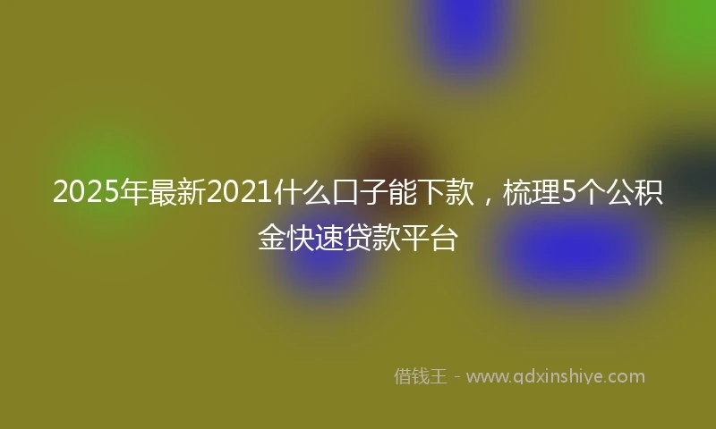 2025年最新2021什么口子能下款，梳理5个公积金快速贷款平台