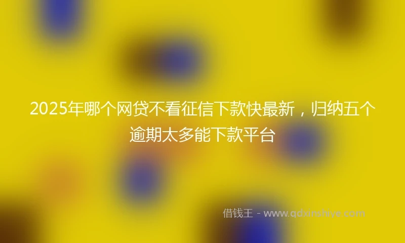 2025年哪个网贷不看征信下款快最新，归纳五个逾期太多能下款平台