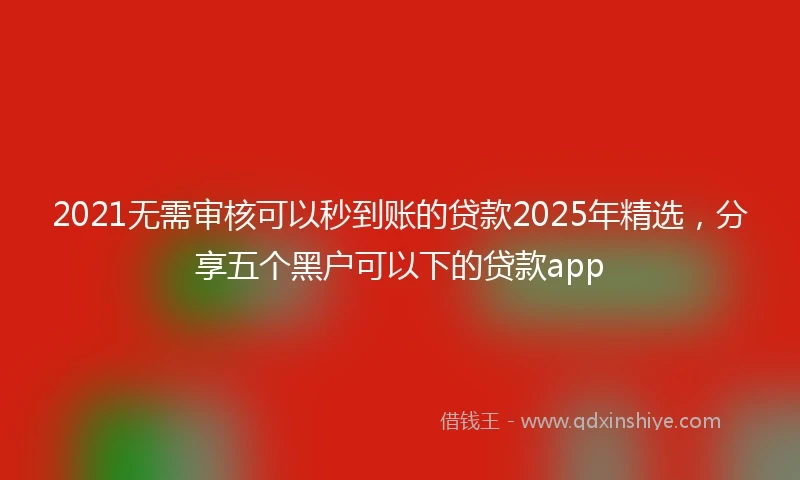 2021无需审核可以秒到账的贷款2025年精选，分享五个黑户可以下的贷款app