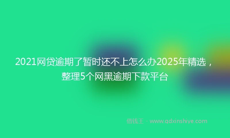 2021网贷逾期了暂时还不上怎么办2025年精选，整理5个网黑逾期下款平台