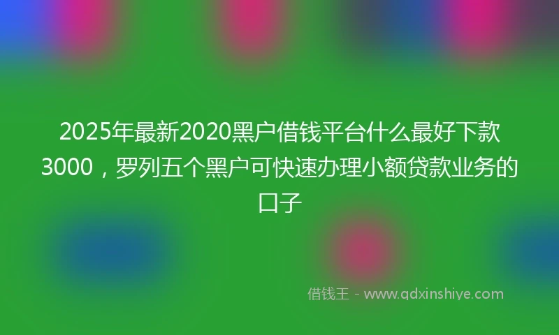 2025年最新2020黑户借钱平台什么最好下款3000，罗列五个黑户可快速办理小额贷款业务的口子