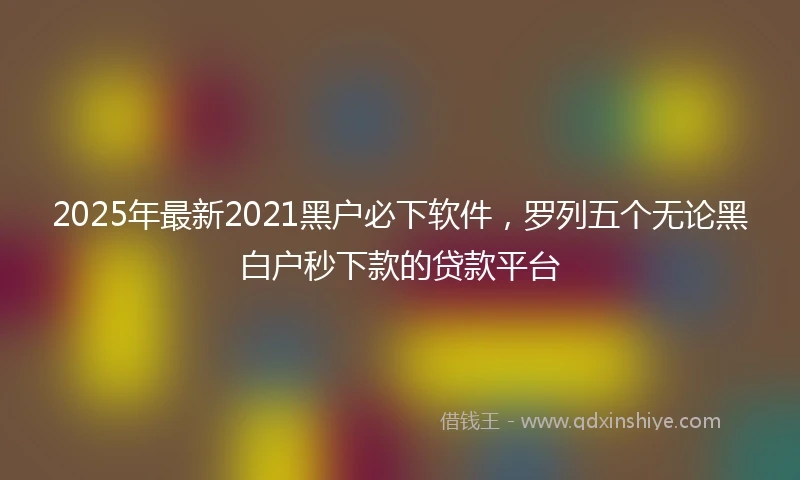 2025年最新2021黑户必下软件，罗列五个无论黑白户秒下款的贷款平台