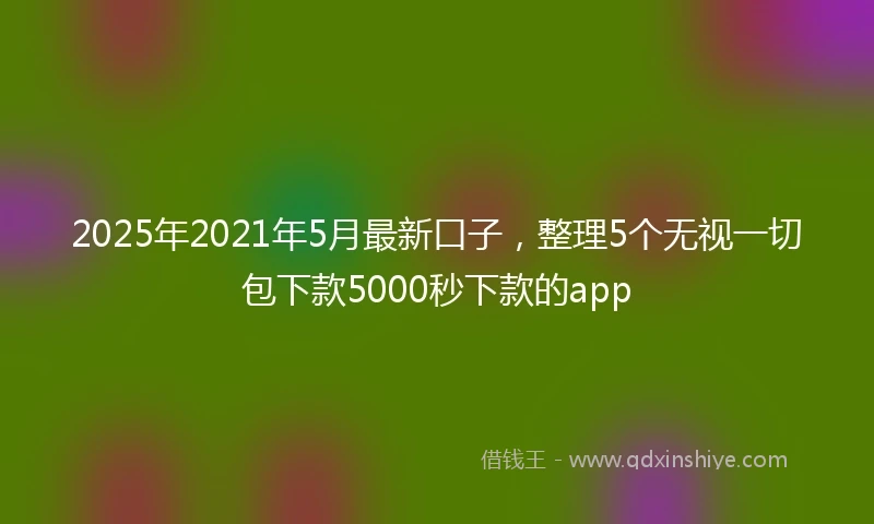 2025年2021年5月最新口子，整理5个无视一切包下款5000秒下款的app