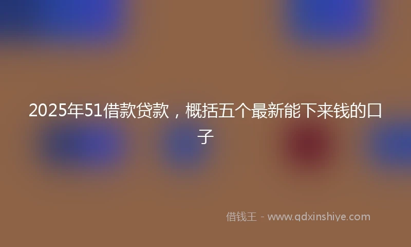 2025年51借款贷款，概括五个最新能下来钱的口子
