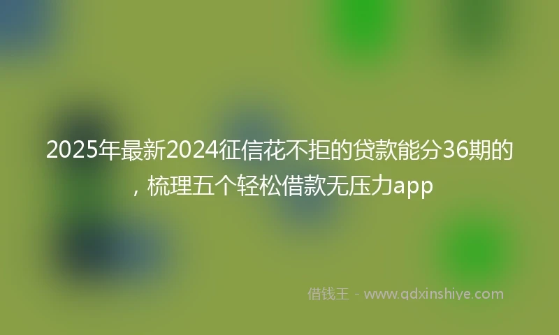 2025年最新2024征信花不拒的贷款能分36期的，梳理五个轻松借款无压力app
