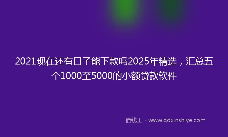 2021现在还有口子能下款吗2025年精选，汇总五个1000至5000的小额贷款软件