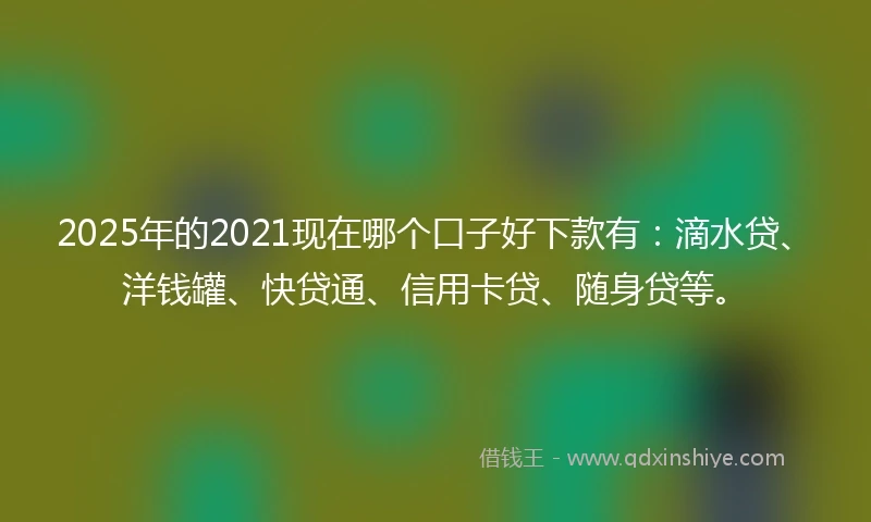 2025年的2021现在哪个口子好下款有：滴水贷、洋钱罐、快贷通、信用卡贷、随身贷等。