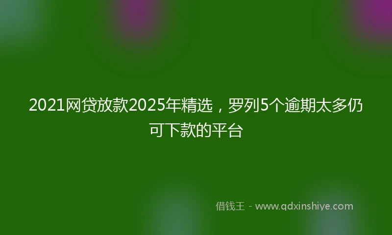 2021网贷放款2025年精选，罗列5个逾期太多仍可下款的平台