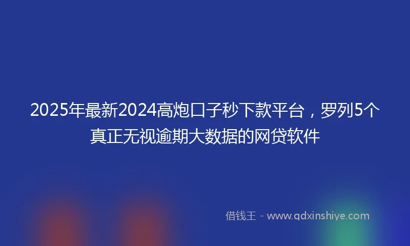 2025年最新2024高炮口子秒下款平台，罗列5个真正无视逾期大数据的网贷软件
