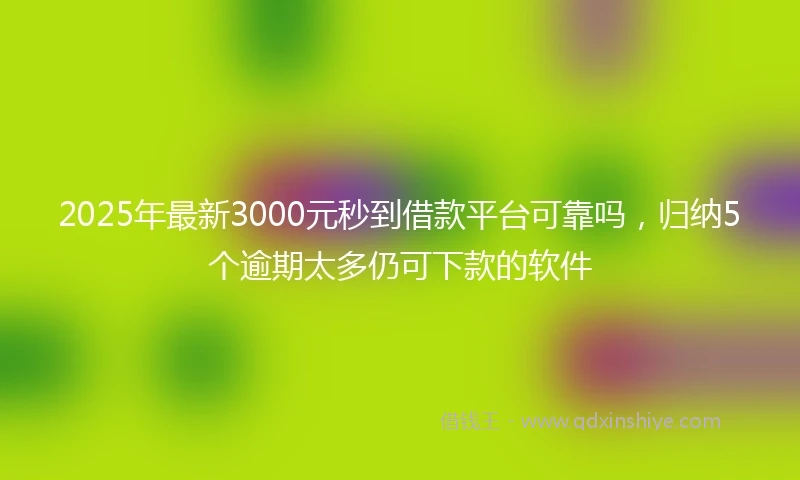 2025年最新3000元秒到借款平台可靠吗，归纳5个逾期太多仍可下款的软件
