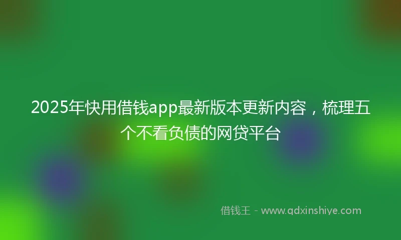2025年快用借钱app最新版本更新内容，梳理五个不看负债的网贷平台