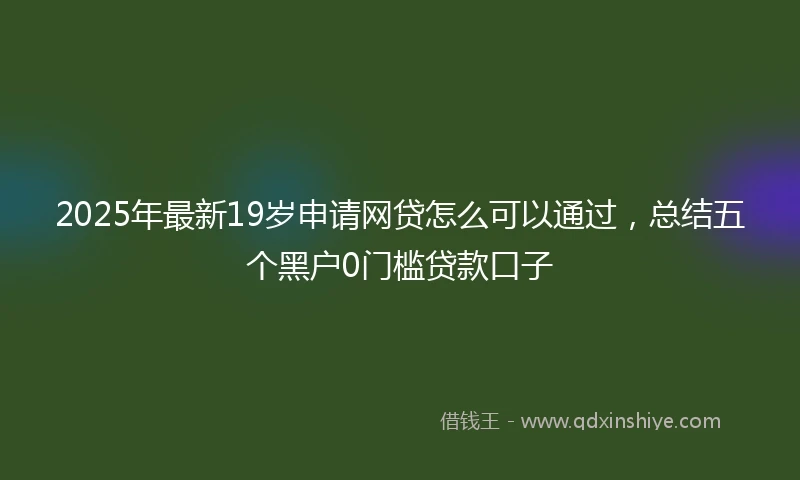 2025年最新19岁申请网贷怎么可以通过，总结五个黑户0门槛贷款口子