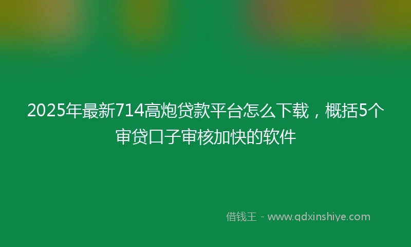 2025年最新714高炮贷款平台怎么下载，概括5个审贷口子审核加快的软件
