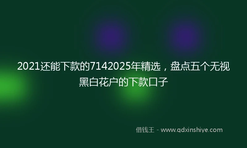 2021还能下款的7142025年精选，盘点五个无视黑白花户的下款口子