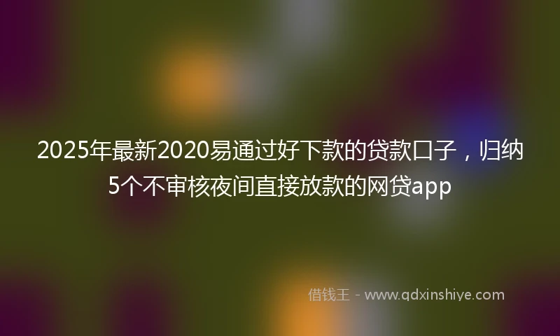 2025年最新2020易通过好下款的贷款口子，归纳5个不审核夜间直接放款的网贷app