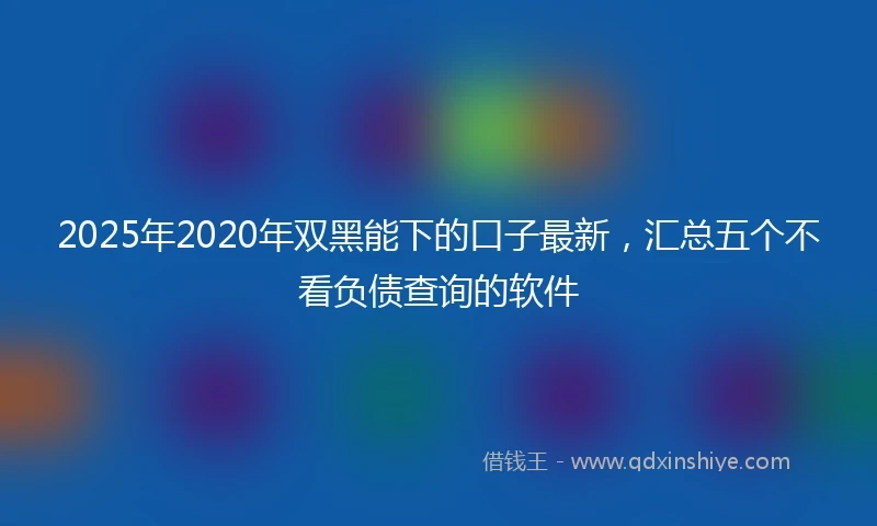 2025年2020年双黑能下的口子最新，汇总五个不看负债查询的软件