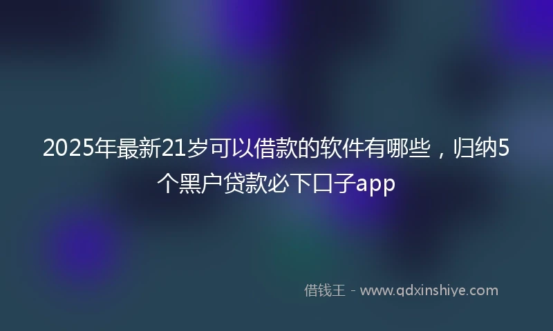 2025年最新21岁可以借款的软件有哪些，归纳5个黑户贷款必下口子app