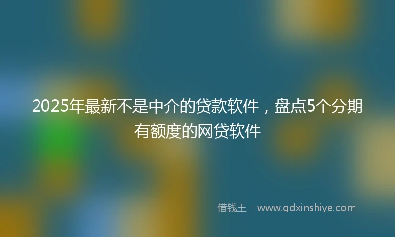 2025年最新不是中介的贷款软件，盘点5个分期有额度的网贷软件