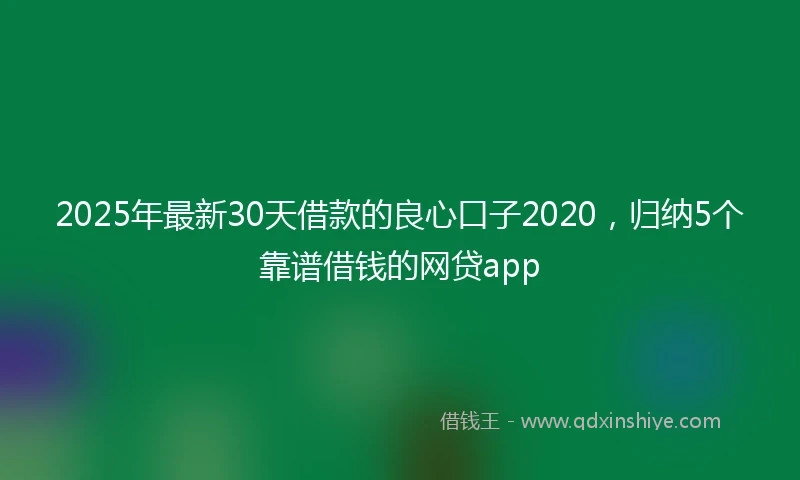 2025年最新30天借款的良心口子2020，归纳5个靠谱借钱的网贷app
