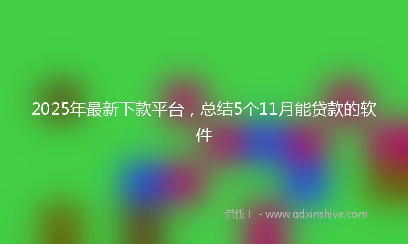 2025年最新下款平台，总结5个11月能贷款的软件