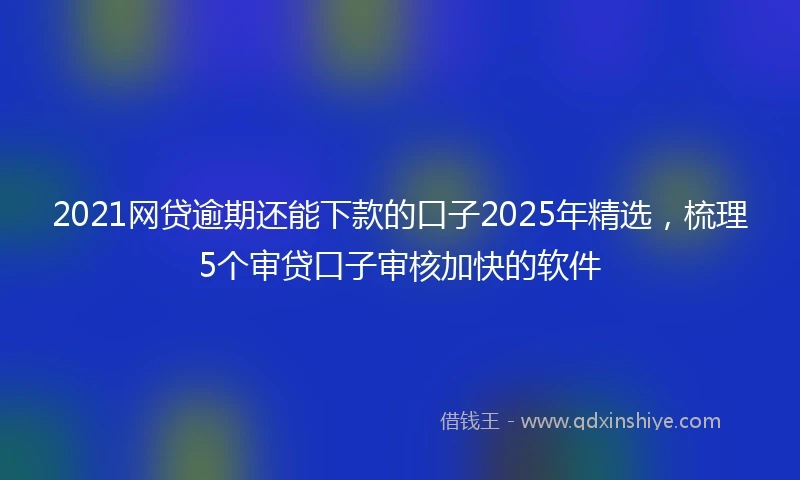 2021网贷逾期还能下款的口子2025年精选，梳理5个审贷口子审核加快的软件