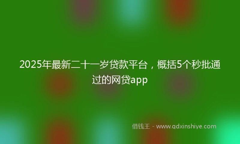 2025年最新二十一岁贷款平台，概括5个秒批通过的网贷app