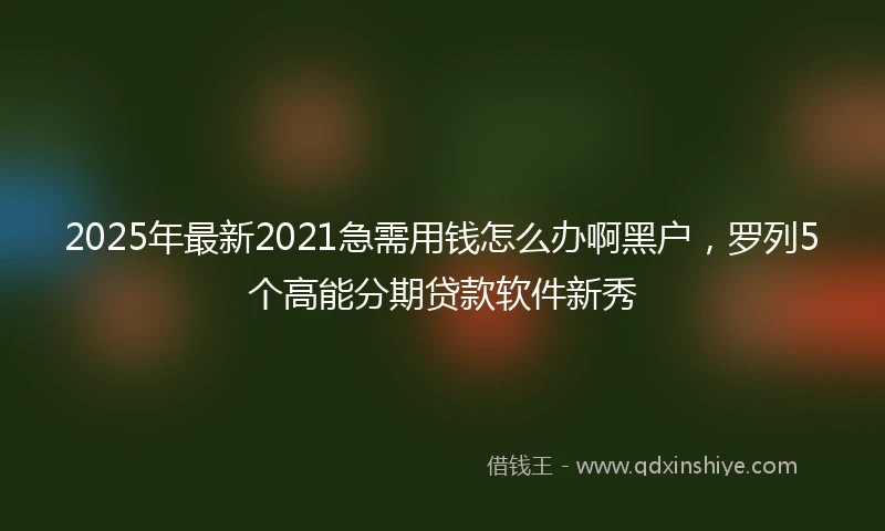 2025年最新2021急需用钱怎么办啊黑户，罗列5个高能分期贷款软件新秀