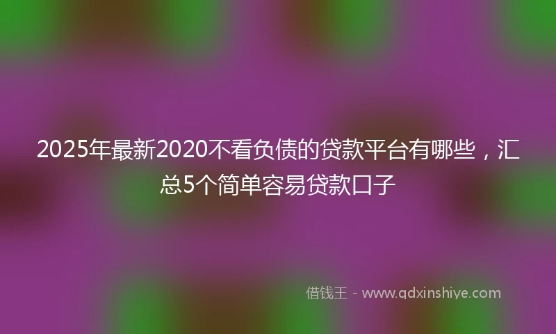 2025年最新2020不看负债的贷款平台有哪些，汇总5个简单容易贷款口子