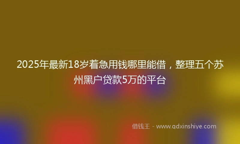 2025年最新18岁着急用钱哪里能借，整理五个苏州黑户贷款5万的平台