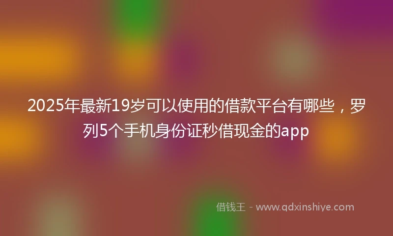 2025年最新19岁可以使用的借款平台有哪些，罗列5个手机身份证秒借现金的app