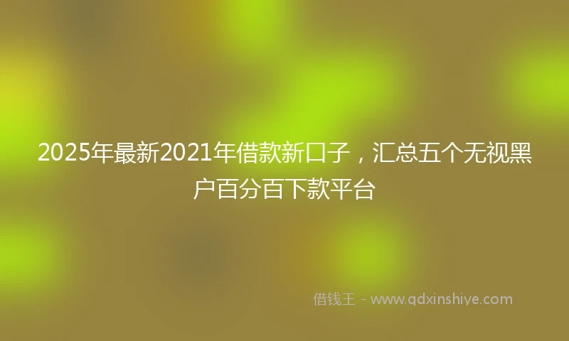 2025年最新2021年借款新口子，汇总五个无视黑户百分百下款平台