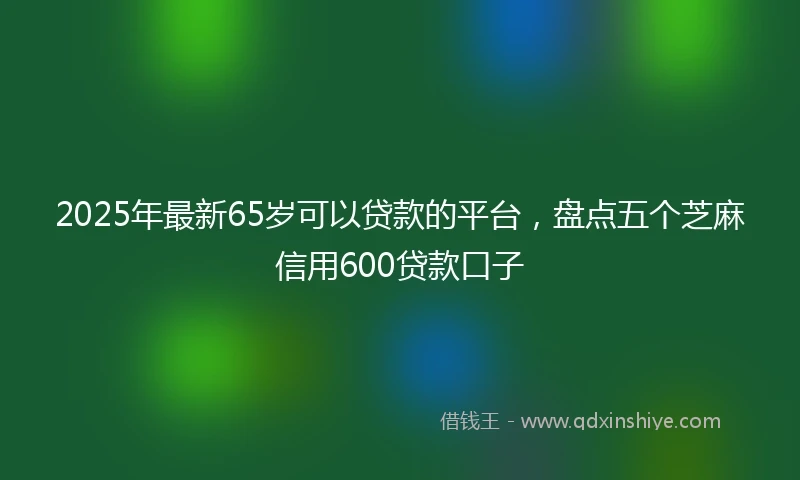 2025年最新65岁可以贷款的平台，盘点五个芝麻信用600贷款口子