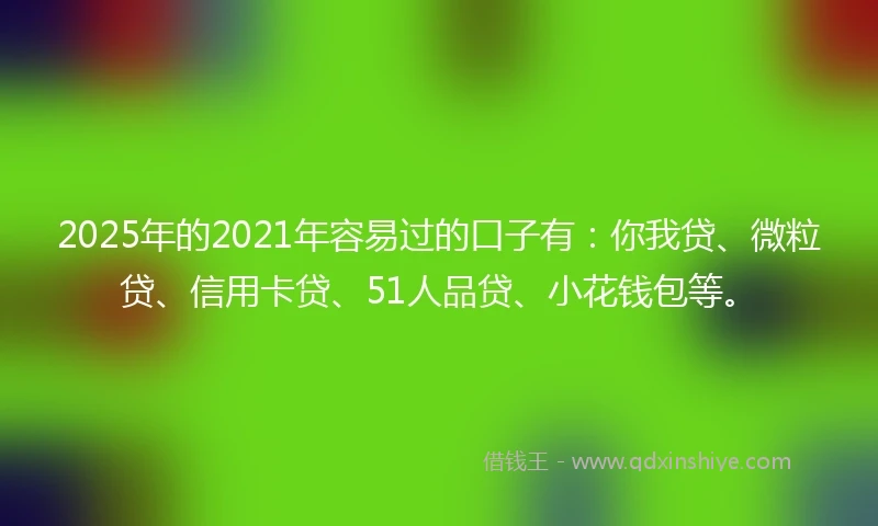 2025年的2021年容易过的口子有：你我贷、微粒贷、信用卡贷、51人品贷、小花钱包等。