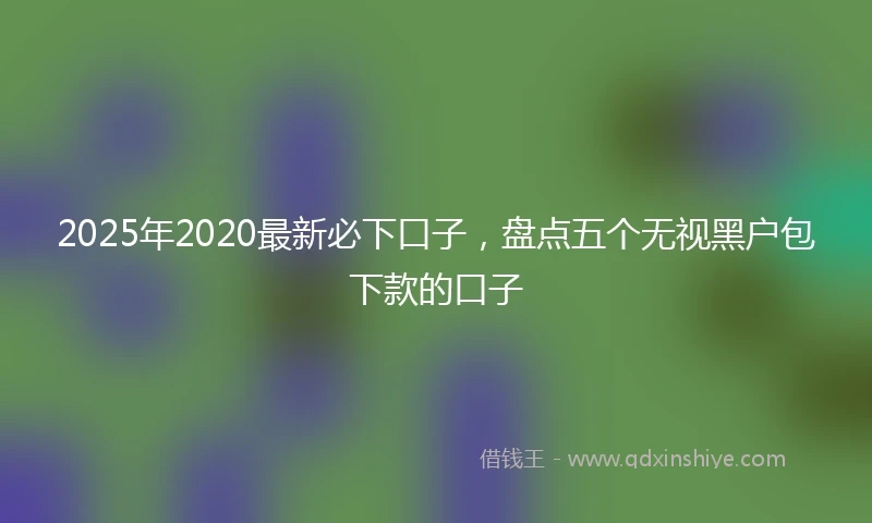 2025年2020最新必下口子，盘点五个无视黑户包下款的口子