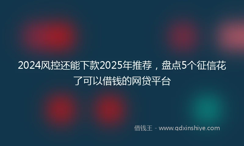 2024风控还能下款2025年推荐，盘点5个征信花了可以借钱的网贷平台