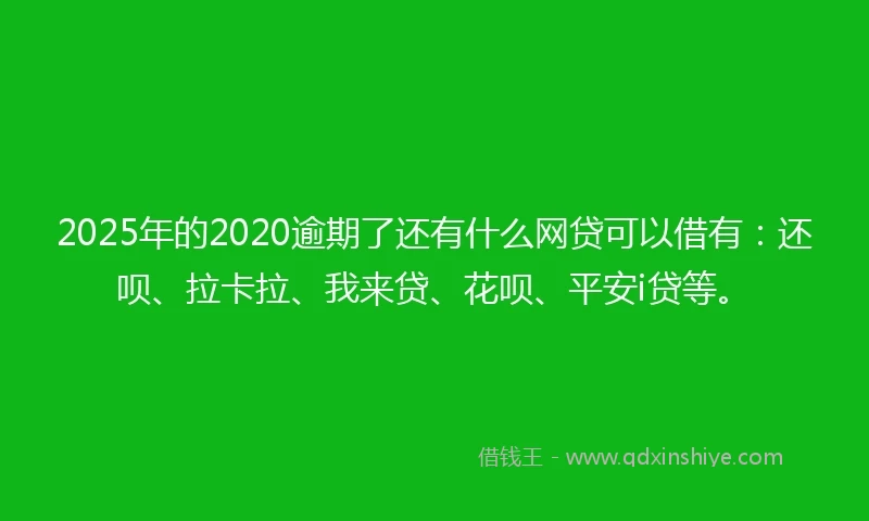 2025年的2020逾期了还有什么网贷可以借有：还呗、拉卡拉、我来贷、花呗、平安i贷等。
