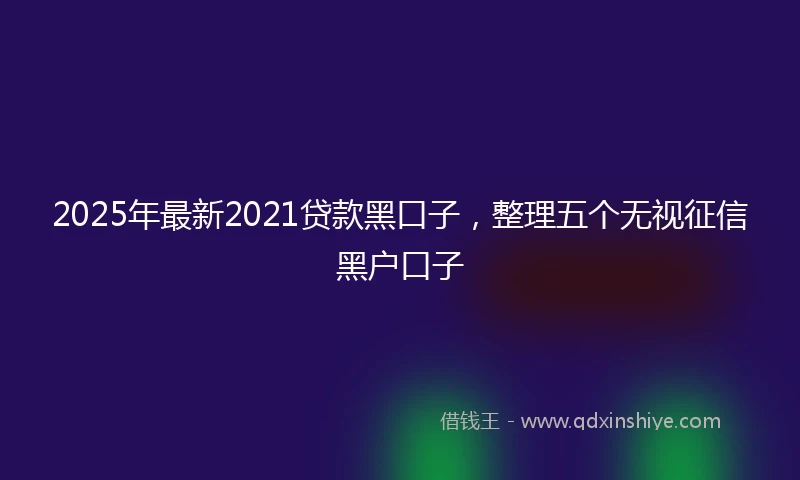 2025年最新2021贷款黑口子，整理五个无视征信黑户口子