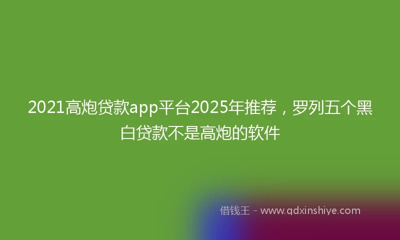2021高炮贷款app平台2025年推荐，罗列五个黑白贷款不是高炮的软件