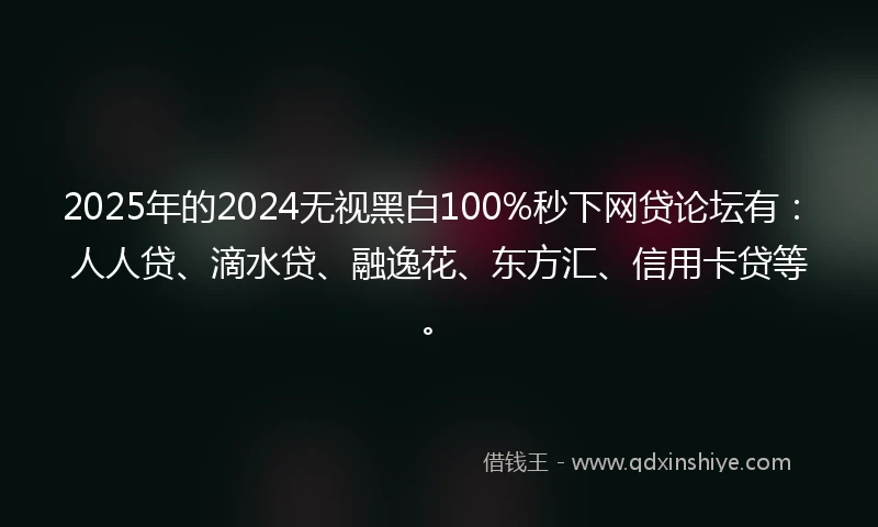 2025年的2024无视黑白100%秒下网贷论坛有：人人贷、滴水贷、融逸花、东方汇、信用卡贷等。