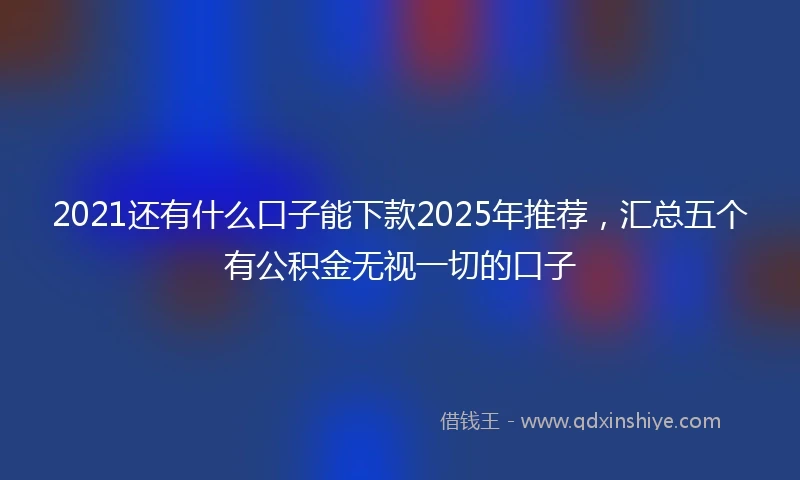 2021还有什么口子能下款2025年推荐，汇总五个有公积金无视一切的口子