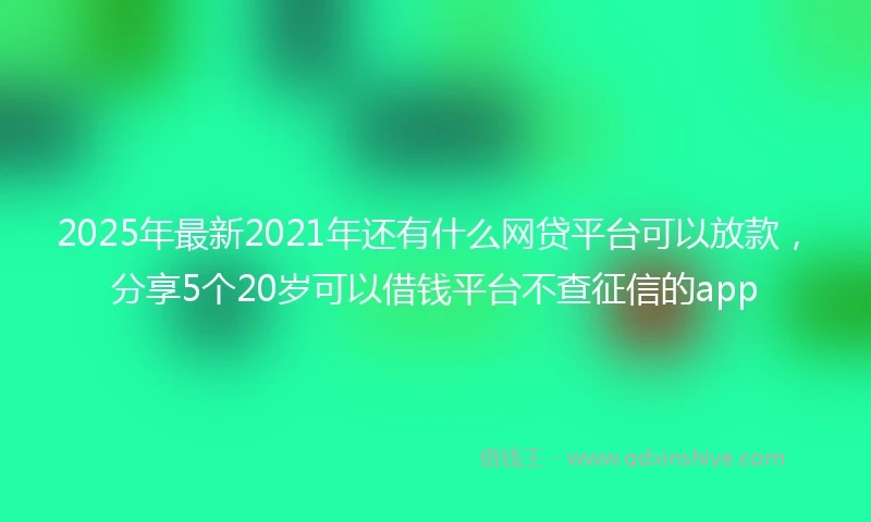2025年最新2021年还有什么网贷平台可以放款，分享5个20岁可以借钱平台不查征信的app