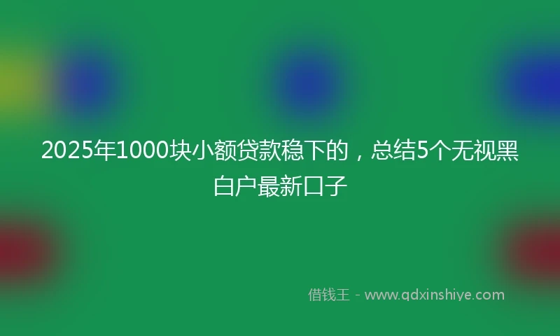 2025年1000块小额贷款稳下的，总结5个无视黑白户最新口子